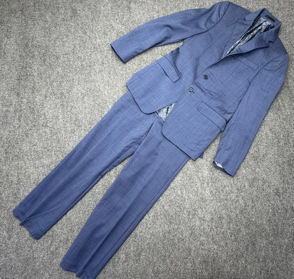 Psycho Bunny Suit Mens 30 Blue Slim Fit Jacket/Pants Dillard’s Skull Lining
